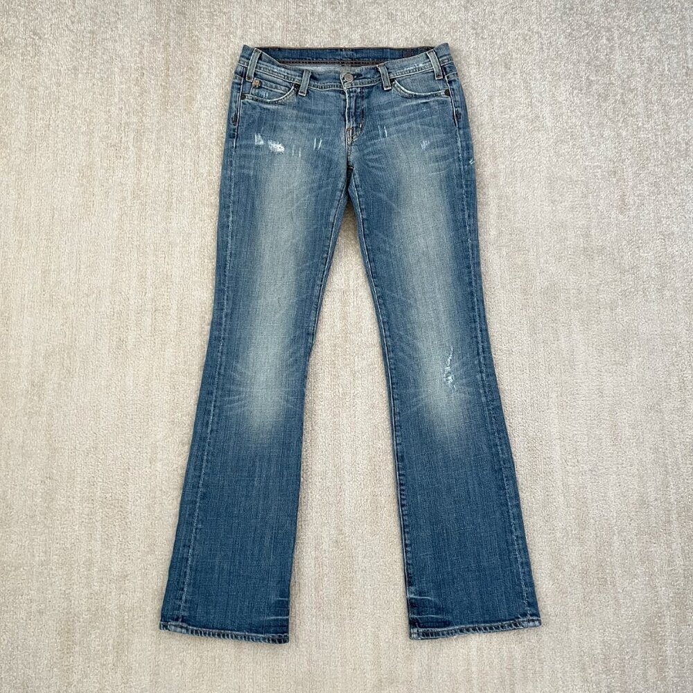 Citizens of Humanity Low Rise Bootcut Blue Jeans 29 Skull Pocket